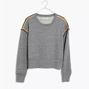 Madewell embroidered trim crop sweatshirt medium